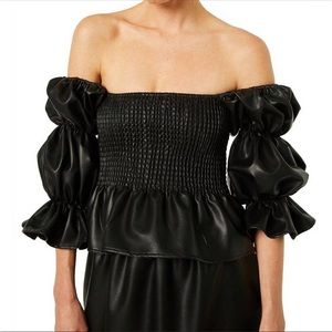 NWT Vegan Leather Top